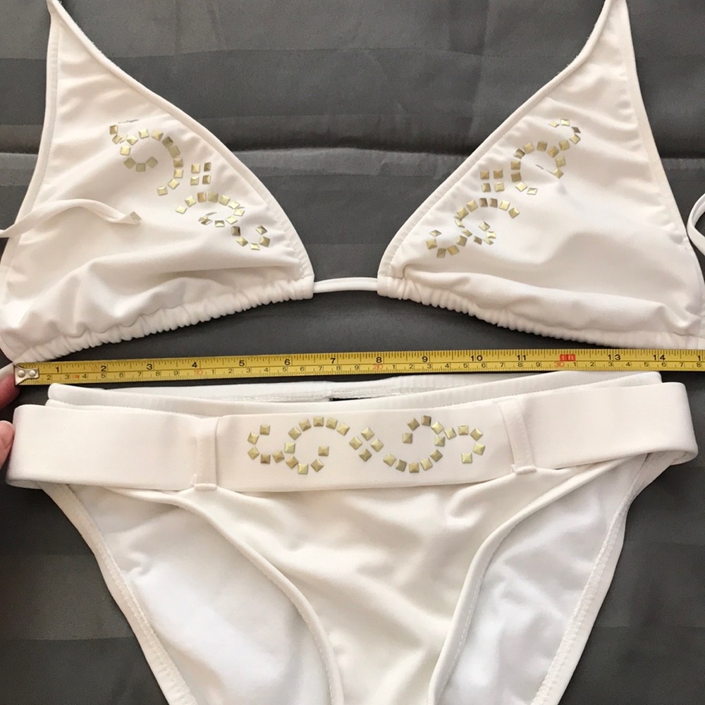 Target Bikini L Top S Bottom White Gold Glam